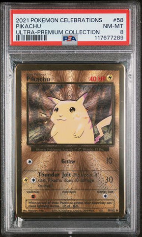 2021 POKEMON CELEBRATIONS ULTRA-PREMIUM COLLECTION #58 PIKACHU ULTRA-PREMIUM COLLECTION PSA 8 - 289