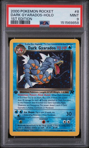 2000 POKEMON ROCKET #8 DARK GYARADOS-HOLO 1ST EDITION PSA 9 - 858