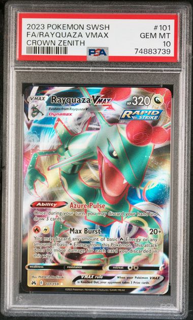 2023 POKEMON SWORD & SHIELD FULL ART RAYQUAZA VMAX CROWN ZENITH