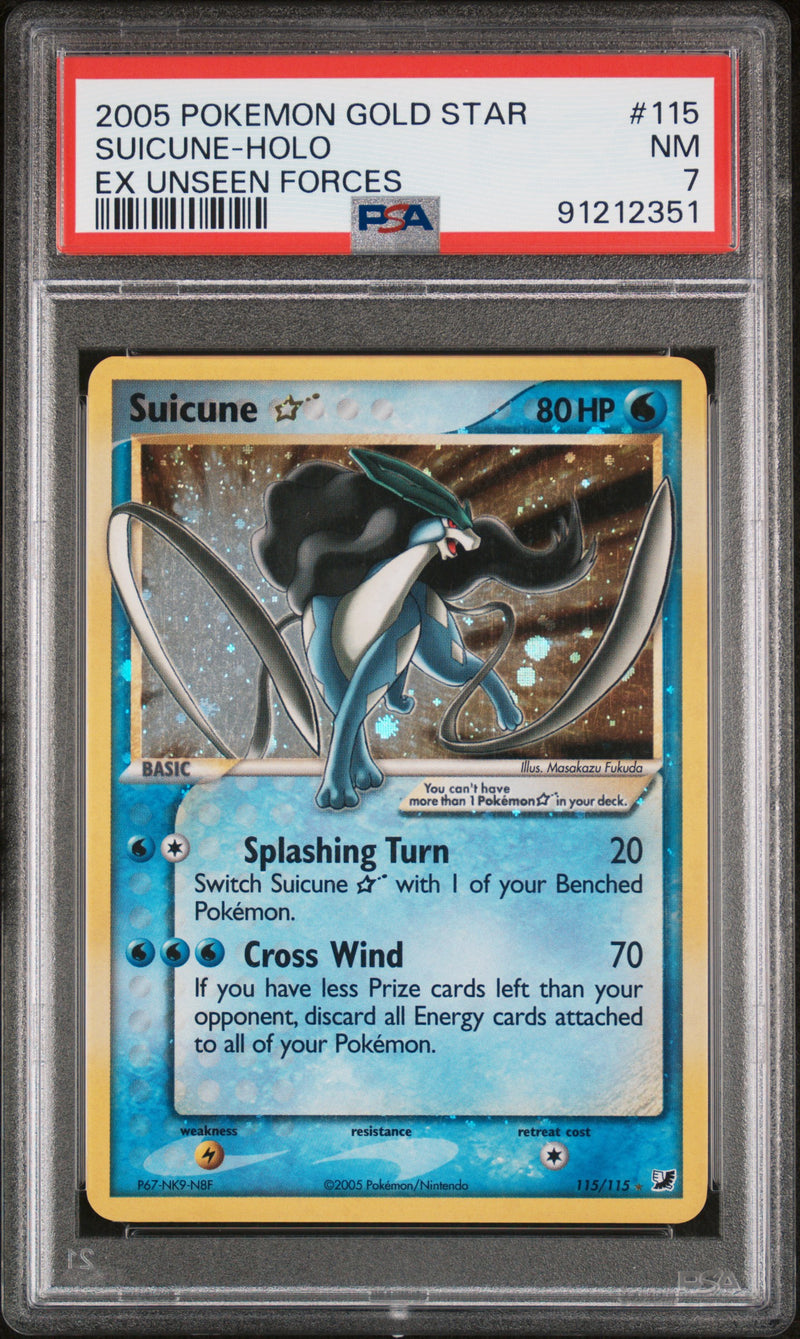 2005 POKEMON GOLD STAR SUICUNE-HOLO EX UNSEEN FORCES