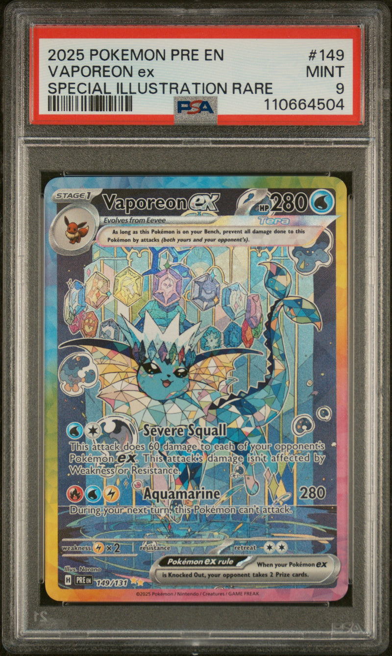 2025 POKEMON PRE EN VAPOREON ex SPECIAL ILLUSTRATION RARE