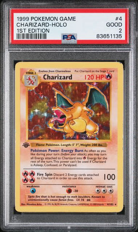 1999 POKEMON GAME #4 CHARIZARD-HOLO 1ST EDITION PSA 2 - 135