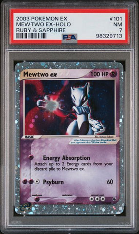 2003 POKEMON EX RUBY & SAPPHIRE #101 MEWTWO EX-HOLO PSA 7 - 713