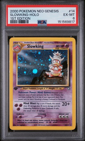 2000 POKEMON NEO GENESIS 1ST EDITION #14 SLOWKING-HOLO 1ST EDITION PSA 6 - 817