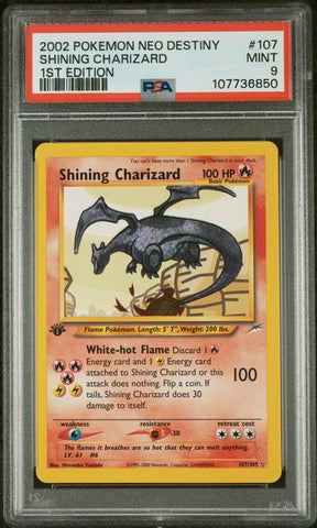 2002 POKEMON NEO DESTINY #107 SHINING CHARIZARD 1ST EDITION PSA 9 - 850