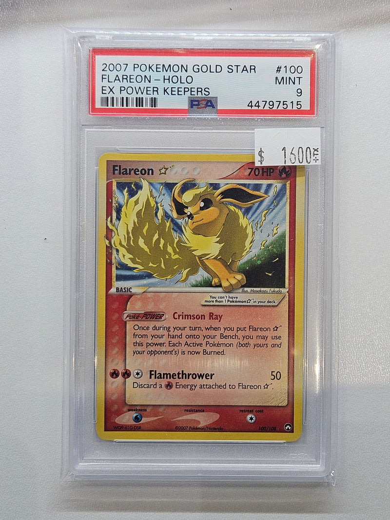 2007 POKEMON GOLD STAR FLAREON-HOLO EX POWER KEEPERS