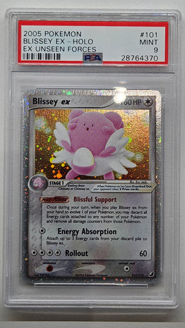 2005 POKEMON EX UNSEEN FORCES #101 BLISSEY EX-HOLO UNSEEN FORCES PSA 9 - 370