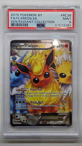 2016 POKEMON XY GENERATIONS RADIANT COLLECTION #RC28 FA/FLAREON EX COLLECTION PSA 9 - 181
