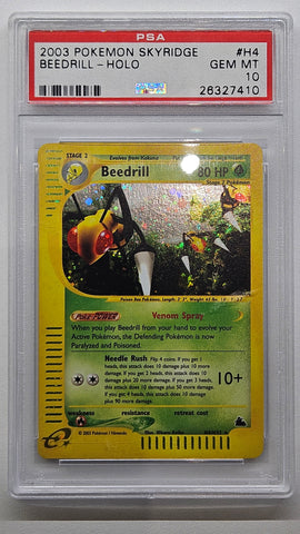 2003 POKEMON SKYRIDGE #H4 BEEDRILL-HOLO PSA 10 - 410