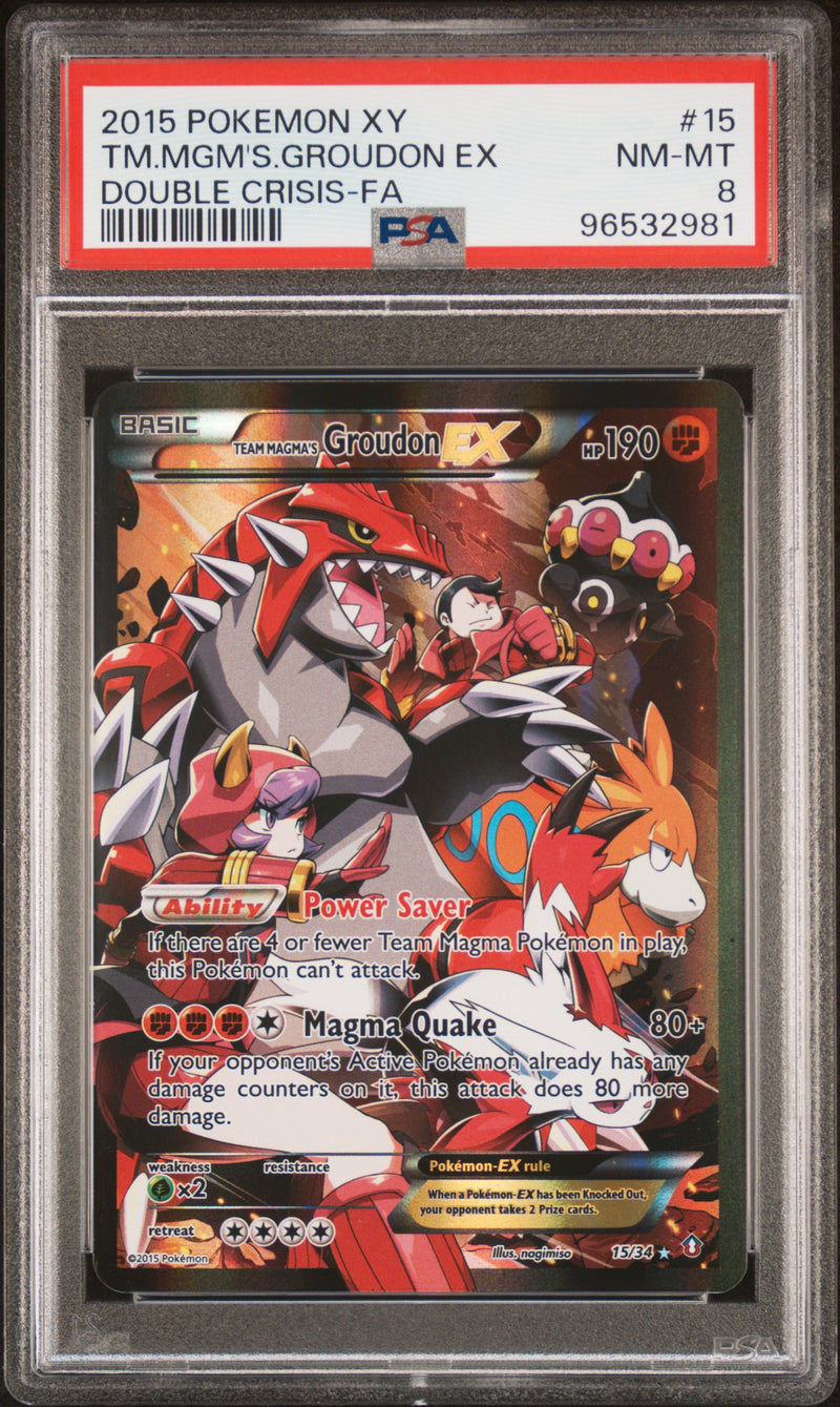 2015 POKEMON XY TEAM MAGMA'S GROUDON EX DOUBLE CRISIS FULL ART