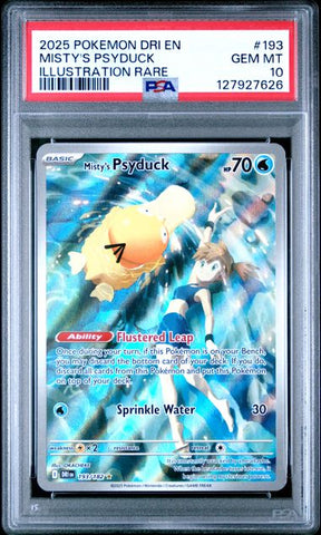2025 POKEMON DRI EN-DESTINED RIVALS #193 MISTY'S PSYDUCK ILLUSTRATION RARE PSA 10 - 626