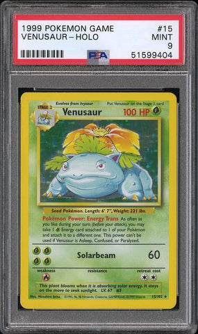 1999 POKEMON GAME #15 VENUSAUR-HOLO PSA 9 - 404