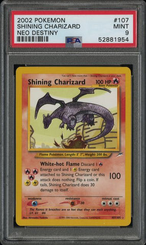 2002 POKEMON NEO DESTINY #107 SHINING CHARIZARD PSA 9 - 954