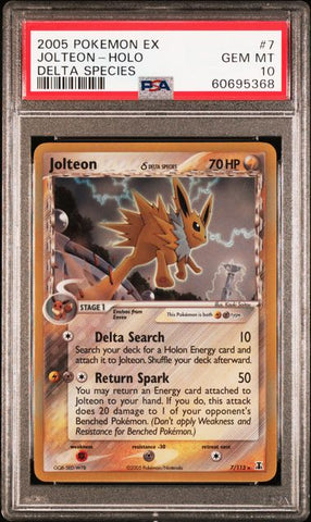 2005 POKEMON EX DELTA SPECIES #7 JOLTEON-HOLO DELTA SPECIES PSA 10 - 368