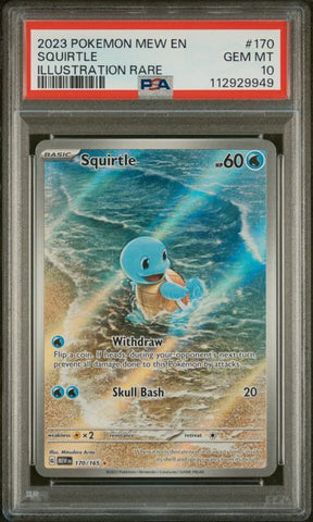 2023 POKEMON MEW EN-151 #170 SQUIRTLE ILLUSTRATION RARE PSA 10 - 949