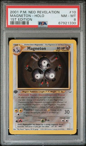 2001 POKEMON NEO REVELATION #10 MAGNETON-HOLO 1ST EDITION PSA 8 - 330
