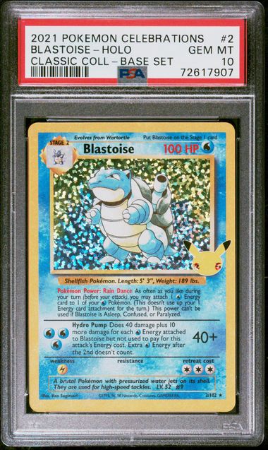 2021 POKEMON CELEBRATIONS BLASTOISE - HOLO CLASSIC COLLECTION - BASE SET