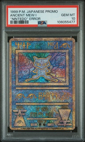 1998-99 POKEMON JAPANESE POKEMON JAPANESE PROMO ANCIENT MEW I "NINTEDO" ERROR PSA 10 - 477