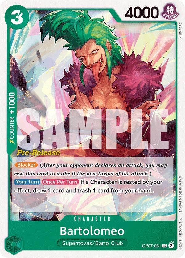 Bartolomeo - 500 Years in the Future Pre-Release Cards (OP07 PRE)