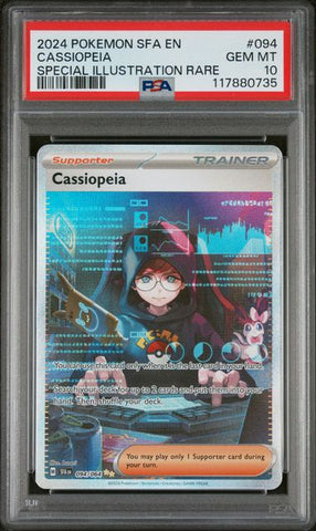 2024 POKEMON SFA EN-SHROUDED FABLE #094 CASSIOPEIA SPECIAL ILLUSTRATION RARE PSA 10 - 735