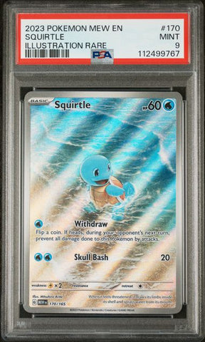 2023 POKEMON MEW EN-151 #170 SQUIRTLE ILLUSTRATION RARE PSA 9 - 767