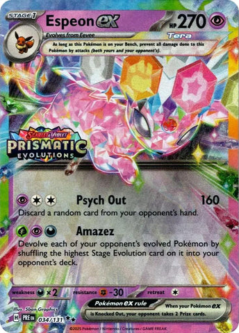 *SEALED* Espeon ex (034/131) (Prismatic Evolutions Stamp) [Scarlet & Violet: Prismatic Evolutions]