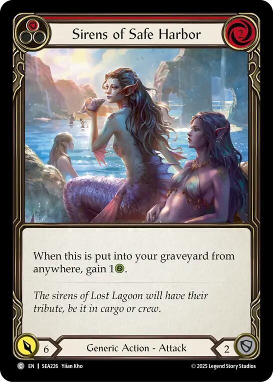 Sirens of Safe Harbor (Red) [SEA226] (High Seas)  Rainbow Foil
