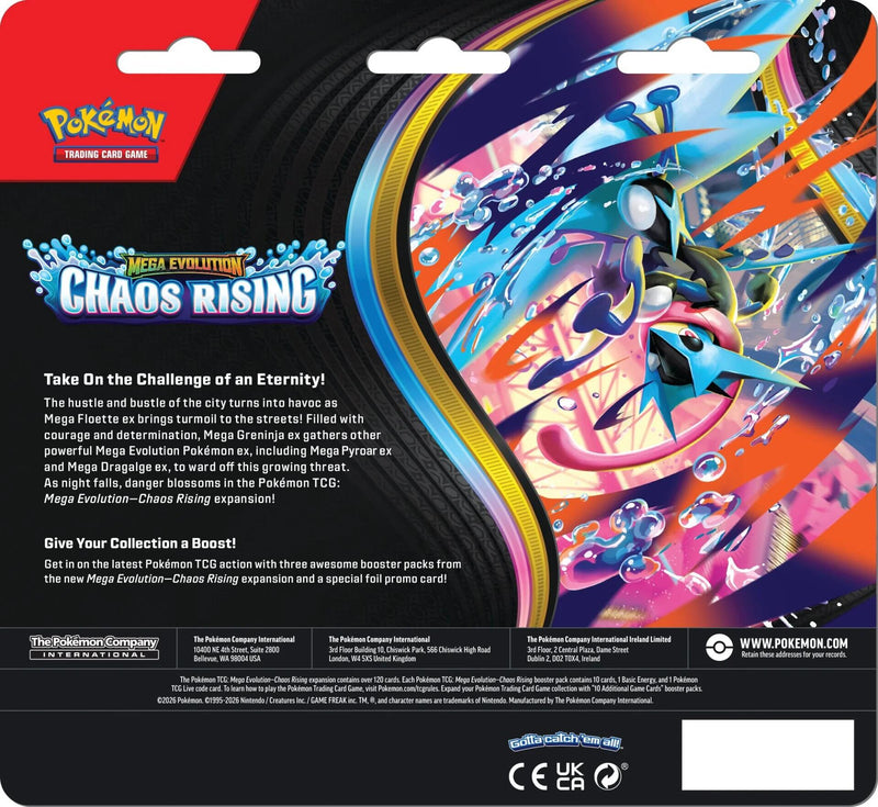*LIMIT 1 PER CUSTOMER* Mega Evolution: Chaos Rising 3 Pack Blister (Charmeleon)