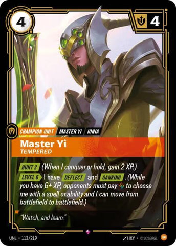 Master Yi - Tempered - Unleashed (UNL)
