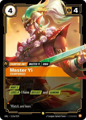 Master Yi - Tempered (Alternate Art) - Unleashed (UNL)