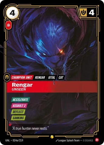 Rengar - Unseen (Alternate Art) - Unleashed (UNL)