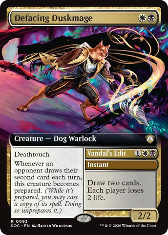 Defacing Duskmage (Extended Art) [Secrets of Strixhaven Commander]