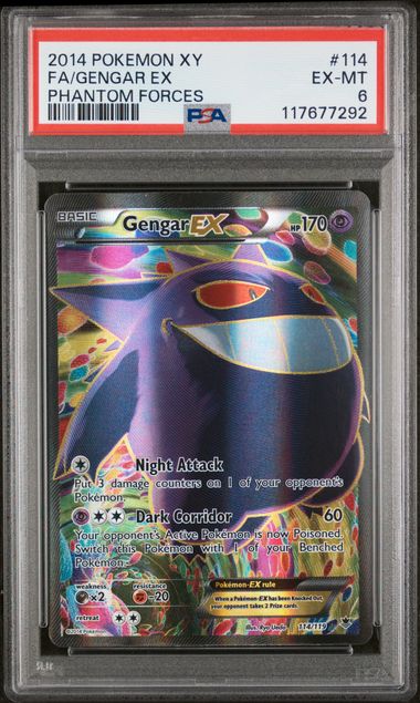 2014 POKEMON XY FULL ART GENGAR EX PHANTOM FORCES
