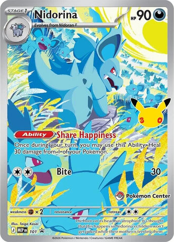 *SEALED* Nidorina (101) (30th Celebration) (Pokemon Center Exclusive) [Mega Evolution Promo]