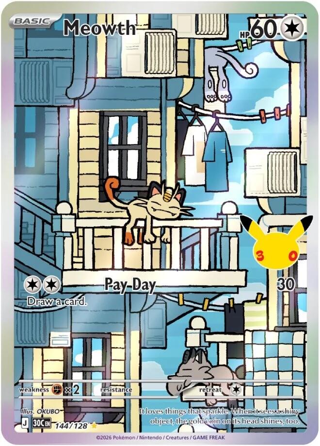 Meowth (144/128) [Mega Evolution: 30th Celebration]