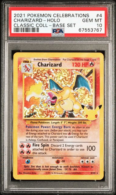 2021 POKEMON CELEBRATIONS CHARIZARD - HOLO CLASSIC COLLECTION BASE SET