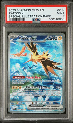 2023 POKEMON MEW EN-151 #202 ZAPDOS ex SPECIAL ILLUSTRATION RARE PSA 9 - 858