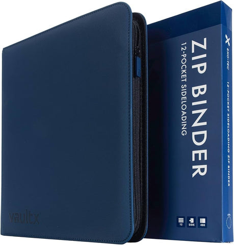 Vault X - 12 Pocket Trading Card Zip Binder - 4x3 480 Cards (Navy)
