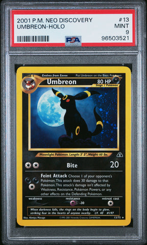 2001 P.M. NEO DISCOVERY UMBREON - HOLO #13 PSA 9 - 521