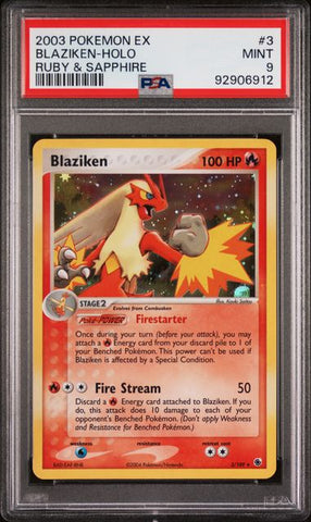 2003 POKEMON EX RUBY & SAPPHIRE #3 BLAZIKEN-HOLO RUBY & SAPPHIRE PSA 9 - 912
