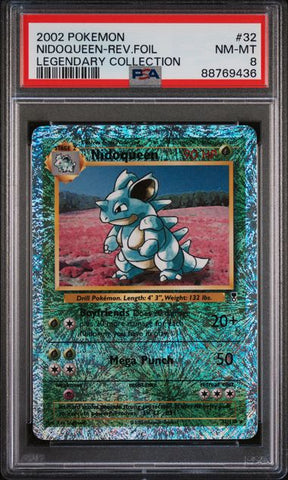 2002 POKEMON LEGENDARY COLLECTION #32 NIDOQUEEN-REV.FOIL LEGENDARY COLLECTION PSA 8 - 436