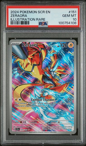 2024 POKEMON SCR EN-STELLAR CROWN #151 ZERAORA ILLUSTRATION RARE PSA 10 - 108