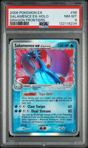 2006 POKEMON EX DRAGON FRONTIERS #98 SALAMENCE EX-HOLO DRAGON FRONTIERS PSA 8 - 234