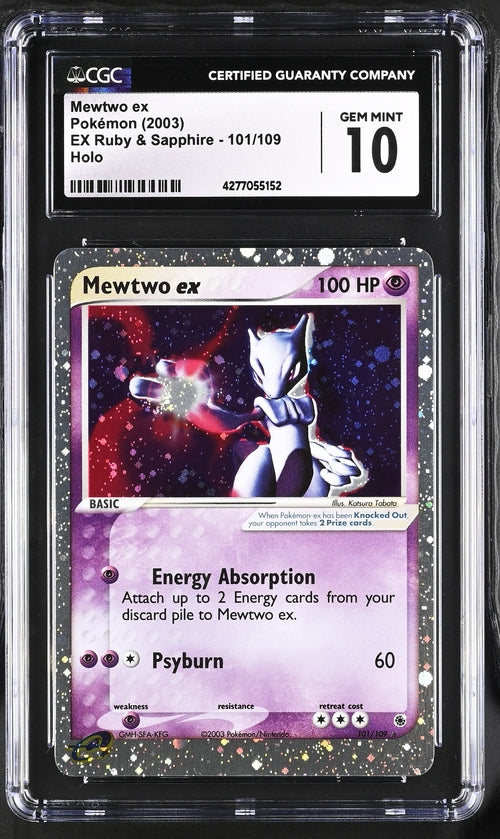 MEWTWO EX POKEMON 2003 EX RUBY & SAPHIRE - 101/109 HOLO CGC 10 - 152