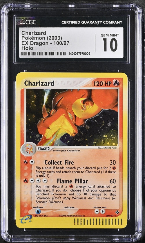 CHARIZARD POKEMON 2003 EX DRAGON - 100/97 HOLO CGC 10 - 009