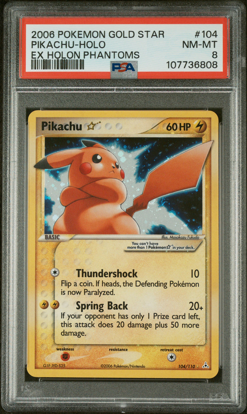 2006 POKEMON GOLD STAR PIKACHU-HOLO EX HOLON PHANTOMS