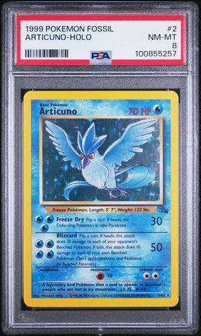 1999 POKEMON FOSSIL #2 ARTICUNO-HOLO PSA 8 - 257