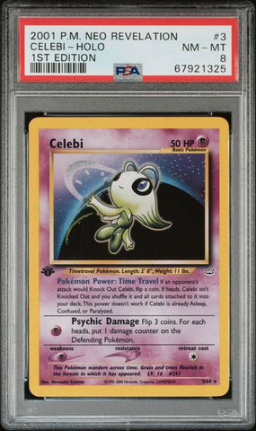 2001 POKEMON NEO REVELATION #3 CELEBI-HOLO 1ST EDITION PSA 8 - 325