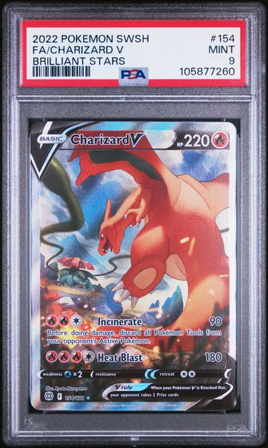 2022 POKEMON SWORD & SHIELD FULL ART CHARIZARD V BRILLIANT STARS