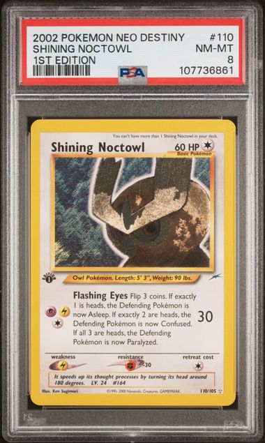 2002 POKEMON NEO DESTINY SHINING NOCTOWL 1ST EDITION
